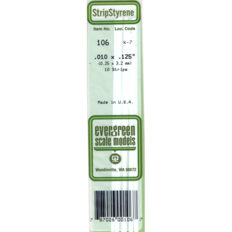 STRIPS POLISTIRENE 0,25x2,0mm