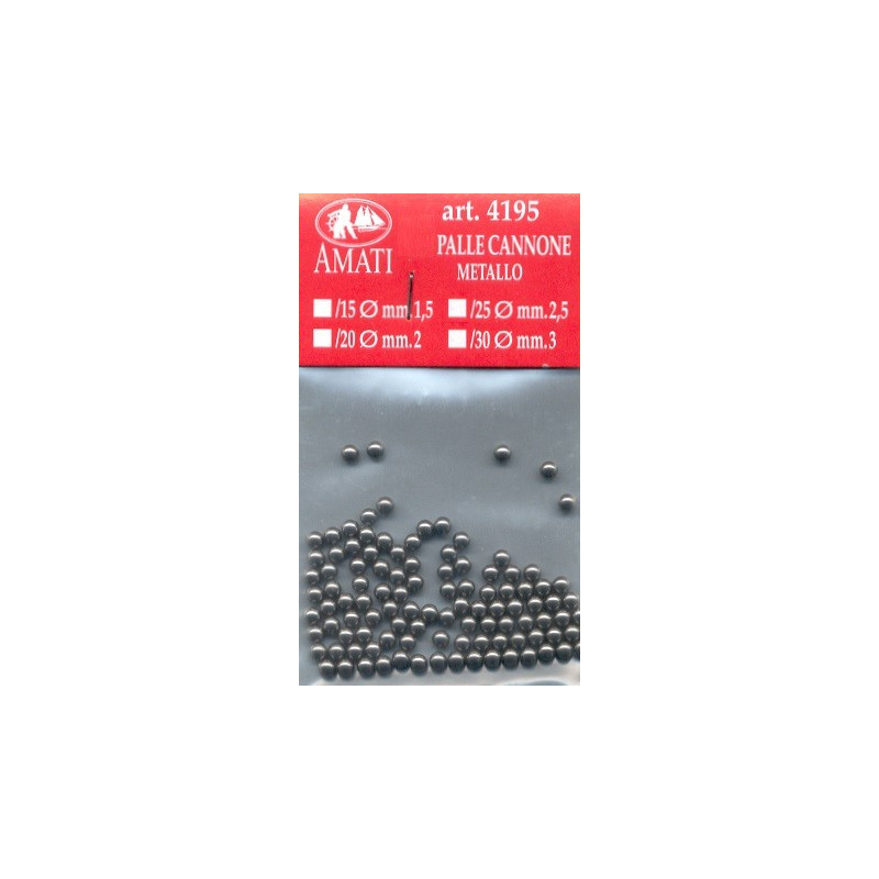 PALLE PER CANNONI 1,5mm PALLE PER CANNONI 1,5mm