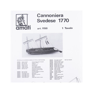 DISEGNO COSTRUTTIVO CANNONIERA SVEDESE 1775   