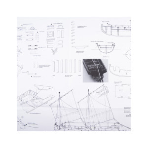 DISEGNO COSTRUTTIVO CANNONIERA SVEDESE 1775   
