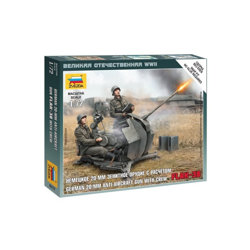 German 20-mm Anti-Aircraft Gun Flak-38 with Crew