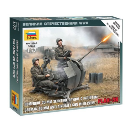 German 20-mm Anti-Aircraft Gun Flak-38 with Crew