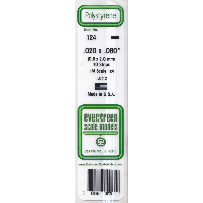 STRIPS POLISTIRENE 0,5x2,0mm