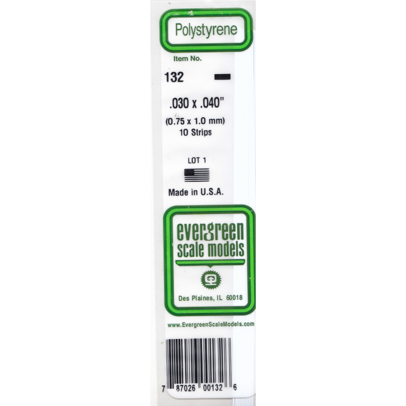 STRIPS POLISTIRENE 0,75x1,0mm