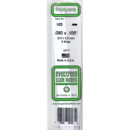 STRIPS POLISTIRENE 2x2,5mm