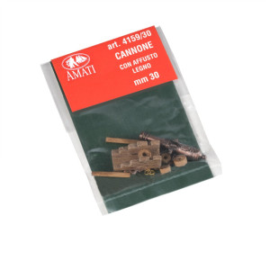 CANNONE DECORATO CON AFFUSTO IN LEGNO 30mm