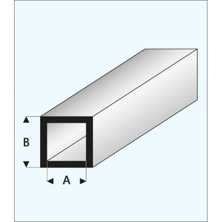 TUBO QUADRATO PLASTICA 2x4x1000mm