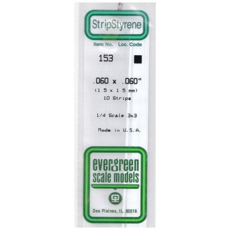 STRIPS POLISTIRENE 1,5x1,5mm