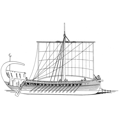 DISEGNO COSTRUTTIVO NAVE ASSIRO FENICIA