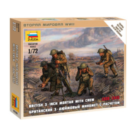 British 3-inch mortar with crew