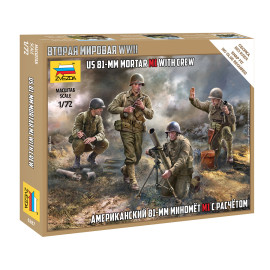 US 81-mm mortal M1 with crew