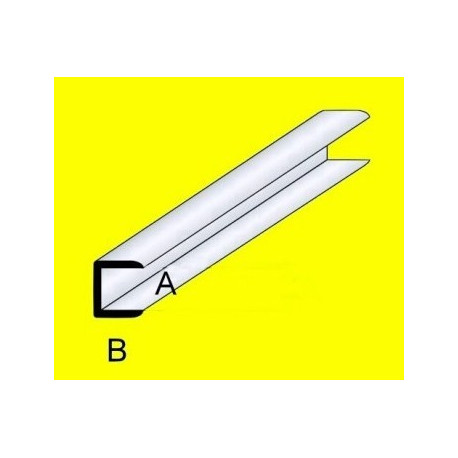 PROFILATO IN OTTONE A U 1,5x1,5x1000